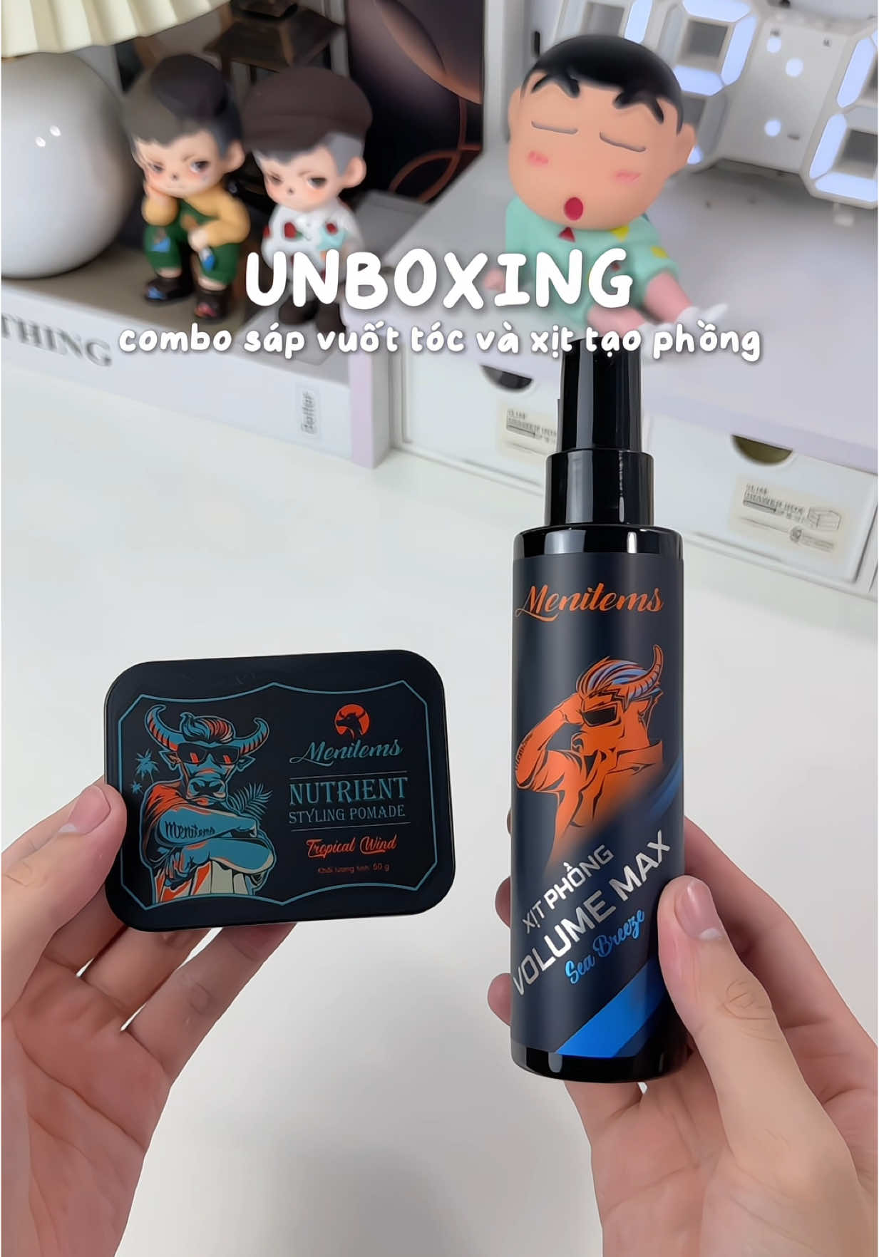 combo sáp vuốt tóc + xịt tạo phồng tóc #sapvuottoc #sapvuottocnam #xittaophongtoc #combosapvuottoc #chamsoctoc #menitems #review #unboxing #xuhuong #fyp #viral #duyyhungreview  