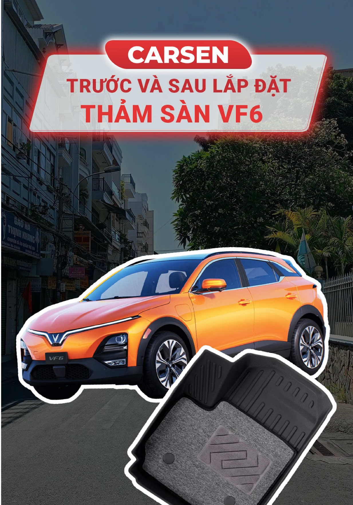 Cận cảnh thảm sàn Carsen TRƯỚC và SAU khi lắp đặt cho dòng xe VF6 #thamsancarsen #thamsanoto #beforeandafter #vf6 #vinfast 