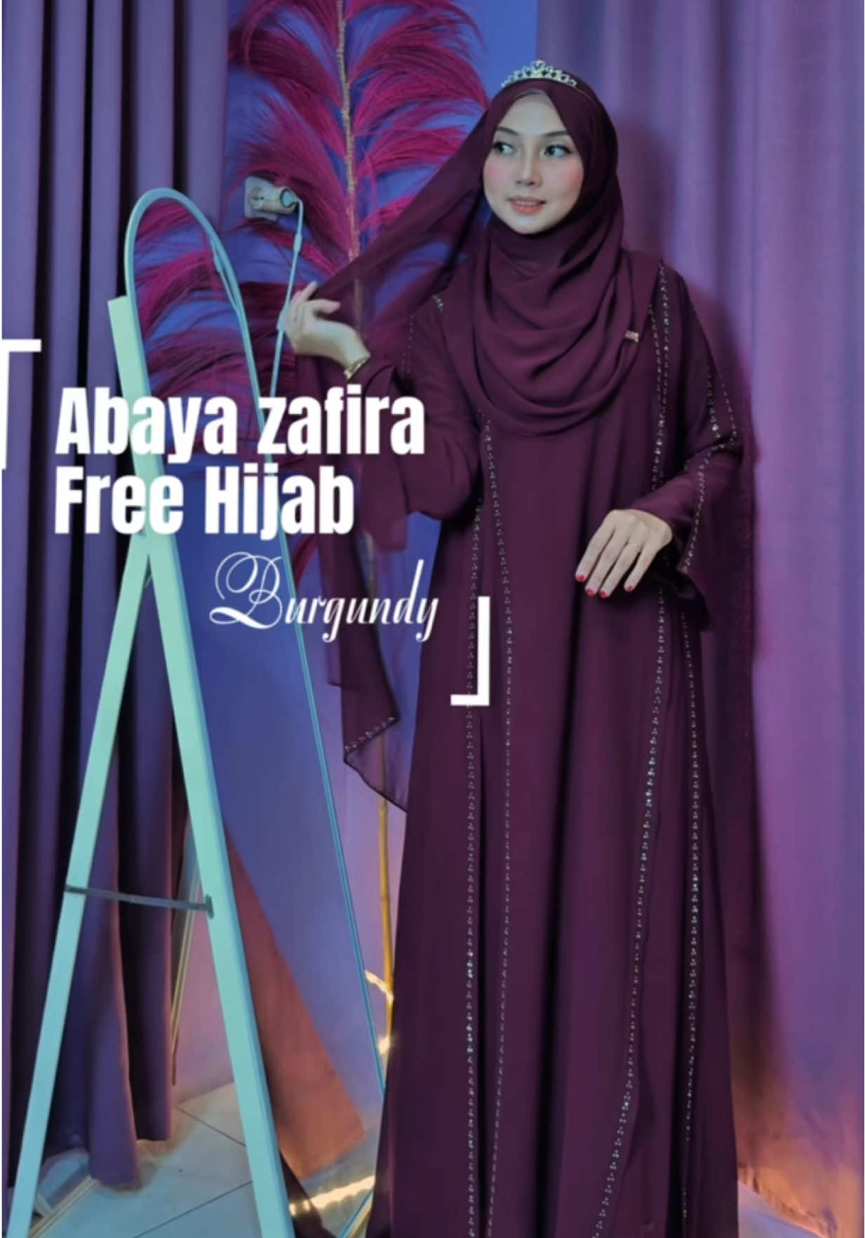 Masya allah siapa nihh yg gak bisa move on warna burgundy zafira 🥰🥰🫠 so best seller banget wrna burgundy nihh🤤🤤👍🏻 #abayaelegant #abayaumroh #gamiscerutybabydoll #bajulebaran2026 #abayaturki #abayasethijab 