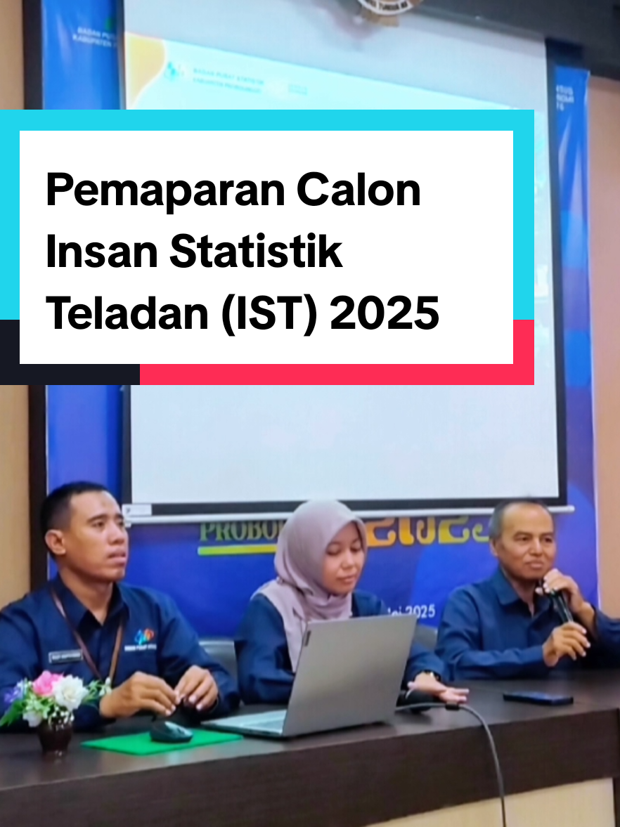Pemaparan Calon Insan Statistik Teladan (IST) BPS Kabupaten Probolinggo Tahun 2025 Senin (04/08/25), BPS Kabupaten Probolinggo melaksanakan pemaparan dari para calon Insan Statistik Teladan (IST) yang telah melalui proses seleksi internal. Tiga pegawai terbaik BPS Kabupaten Probolinggo 2025 tampil memaparkan inovasi dan kontribusi nyata mereka dalam mendukung kegiatan statistik. Mereka adalah: 1️⃣ Rahmadanie Sapta Irevanie, SST, M.Si. 2️⃣ Budi Septiyono, S.Si. 3️⃣ Mokhamad Haris, S.Si., M.A.P. Kegiatan ini menjadi ajang apresiasi sekaligus inspirasi, menunjukkan semangat integritas, profesionalisme, dan inovasi yang terus dijaga dalam tubuh BPS. Siapakah yang akan menjadi IST tahun ini? Kita nantikan bersama! 💪 Senin, 4 Agustus 2025 #InsanStatistikTeladan #BerAKHLAK #SElangkah2026 #SE2026 #bpskabprobolinggo 