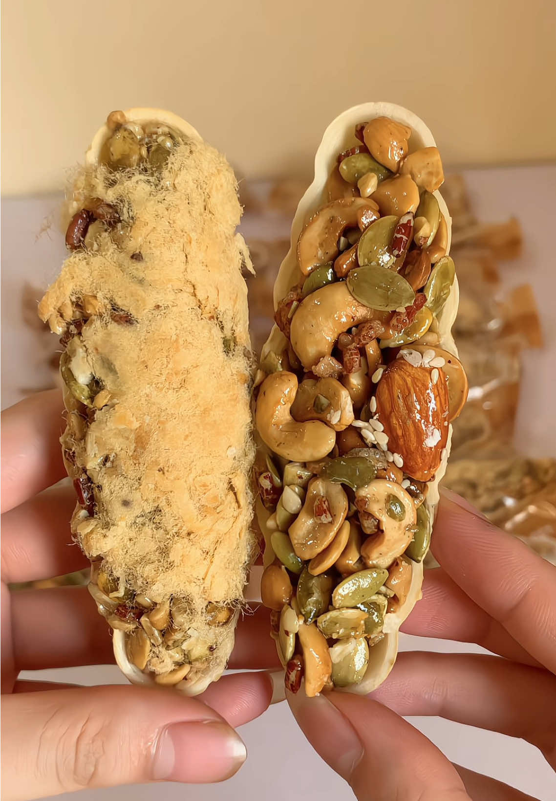 Bánh thuyền mix hạt + bánh thuyền chà bông 🫔  #ancungtiktok #eatwithme #banhthuyen #banhthuyenmixhat #banhchabong 