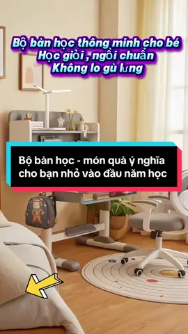 Bộ bàn học E06 AKIKO Mặt bàn nghiêng 45 độ, kệ sạch rông rãi cho bé Nâng cấp ghế xoay 360 độ có bánh xe Nâng hạ linh hoạt #xuhuong  #banhocsinh  #banhoc  #viral 