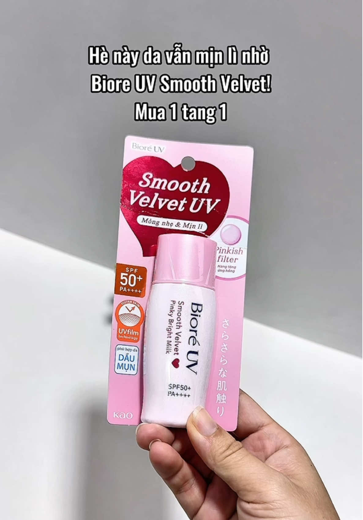 Hè này da vẫn mịn lì nhờ Biore UV Smooth Velvet #hinriviu #chamsocda #kemchongnang #kemchongnangduongda #kemchongnangnangtone #biore #bioreuv 