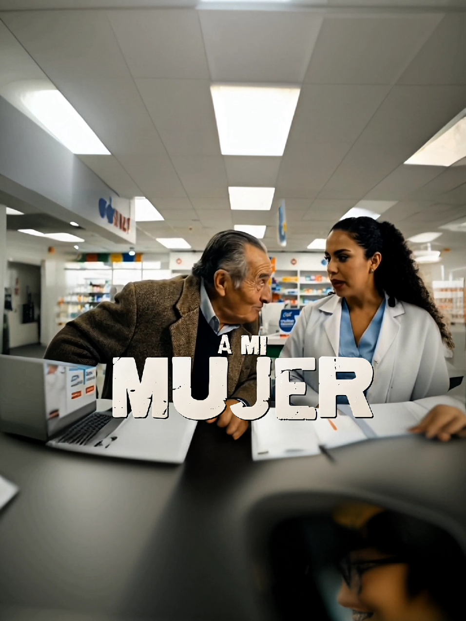 El abuelo va a tener que compartir sus pastillas, y el muy verde no se corta en hacer chistes en la farmacia. #humor #ia #abuelo #meme #chiste #viagraa #farmacia 