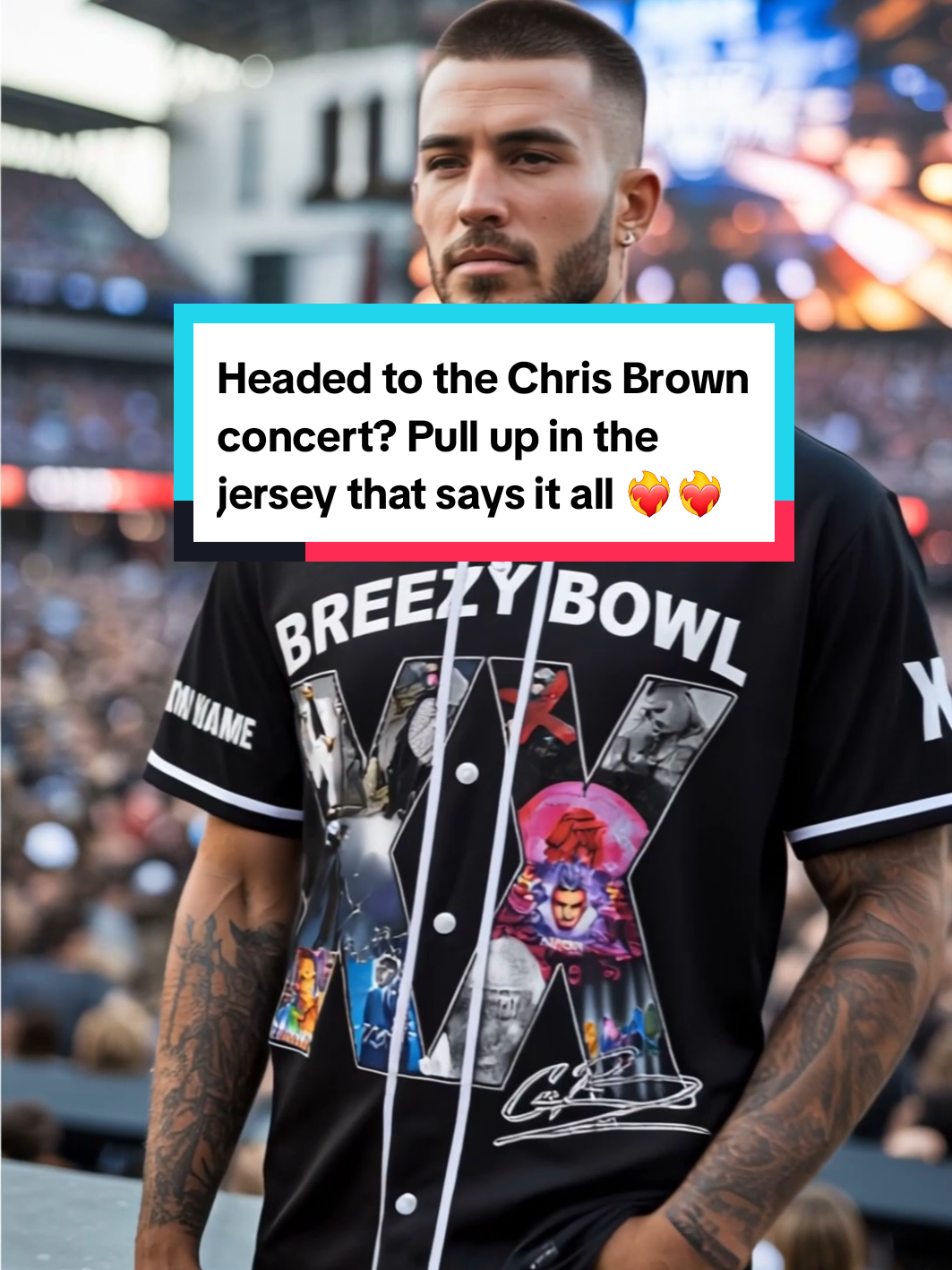 Headed to the Chris Brown concert? Pull up in the jersey that says it all ❤️‍🔥❤️‍🔥 #chrisbrownconcert #chrisbrown #breezybowlxx #chrisbrownoutfit #breezybowl 