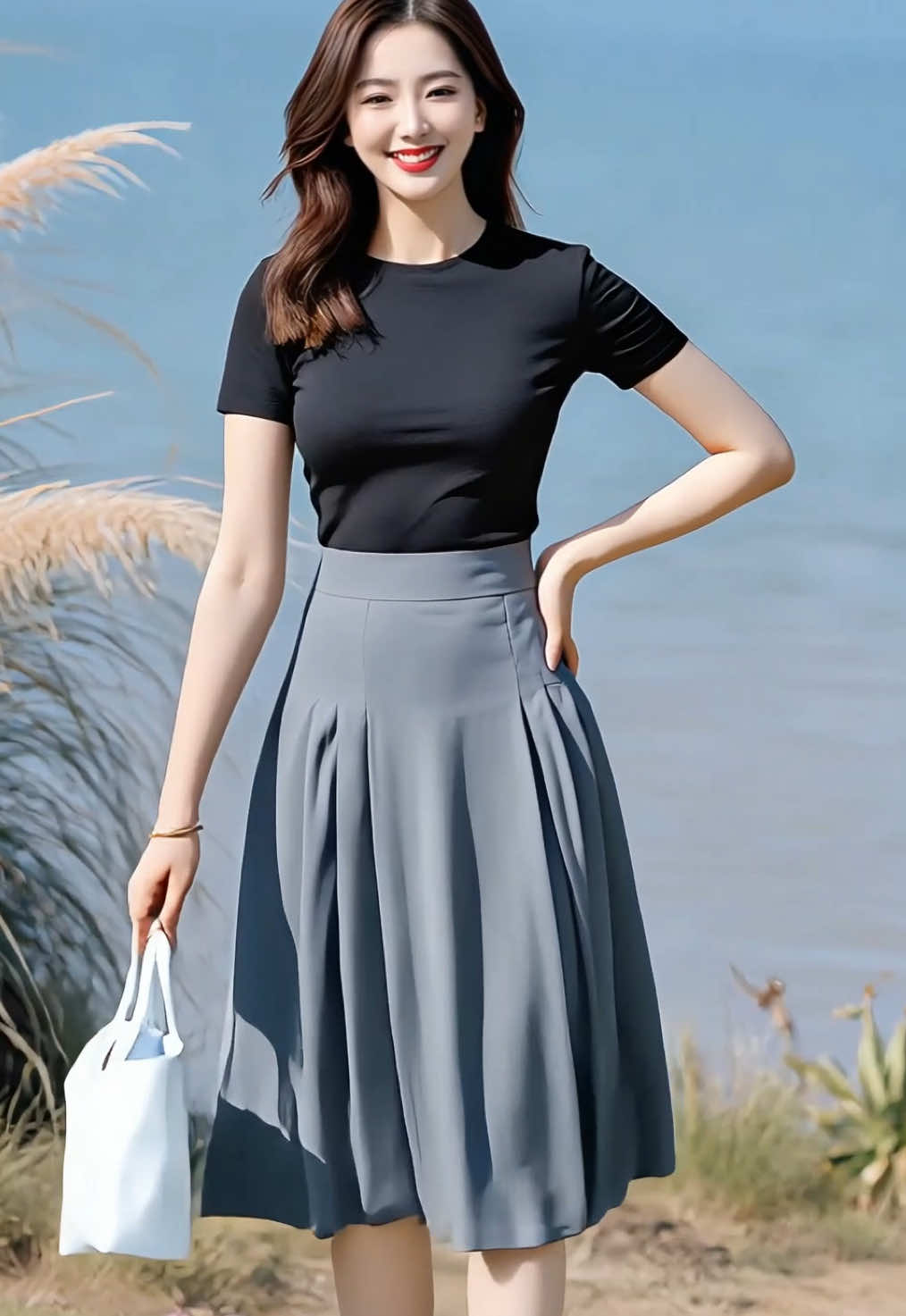 Chiếc chân váy lửng ngang gối xếp ly 2 bên đến từ i Me Trendy V09 là lựa chọn lý tưởng cho các nàng theo đuổi phong cách thanh lịch và hiện đại. Với thiết kế dáng lửng qua gối, phối xếp ly hai bên tinh tế, váy mang lại sự gọn gàng và tôn dáng. Chất liệu vải chéo Ý mềm mại, mịn mát giúp người mặc luôn cảm thấy thoải mái cả ngày dài. Sản phẩm có các tông màu cơ bản dễ phối như trắng, ghi xám, và đen – cực kỳ dễ mix cùng áo thun, sơ mi hay áo kiểu để đi làm, đi học hay dạo phố. #chanvayxeply #chanvaylungnu #chanvaymidi #chanvaydepmacdihocthoitrang #macdepne