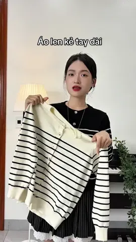 Áo len tay dài hoạ tiết kẻ tinh tế – nhẹ nhàng nhưng không đơn điệu #camcloset2024 #camcloset #xuhuong #trending #xuhuongtiktok2025 #aolen #outfitdep #basicstyle #aomuadong 