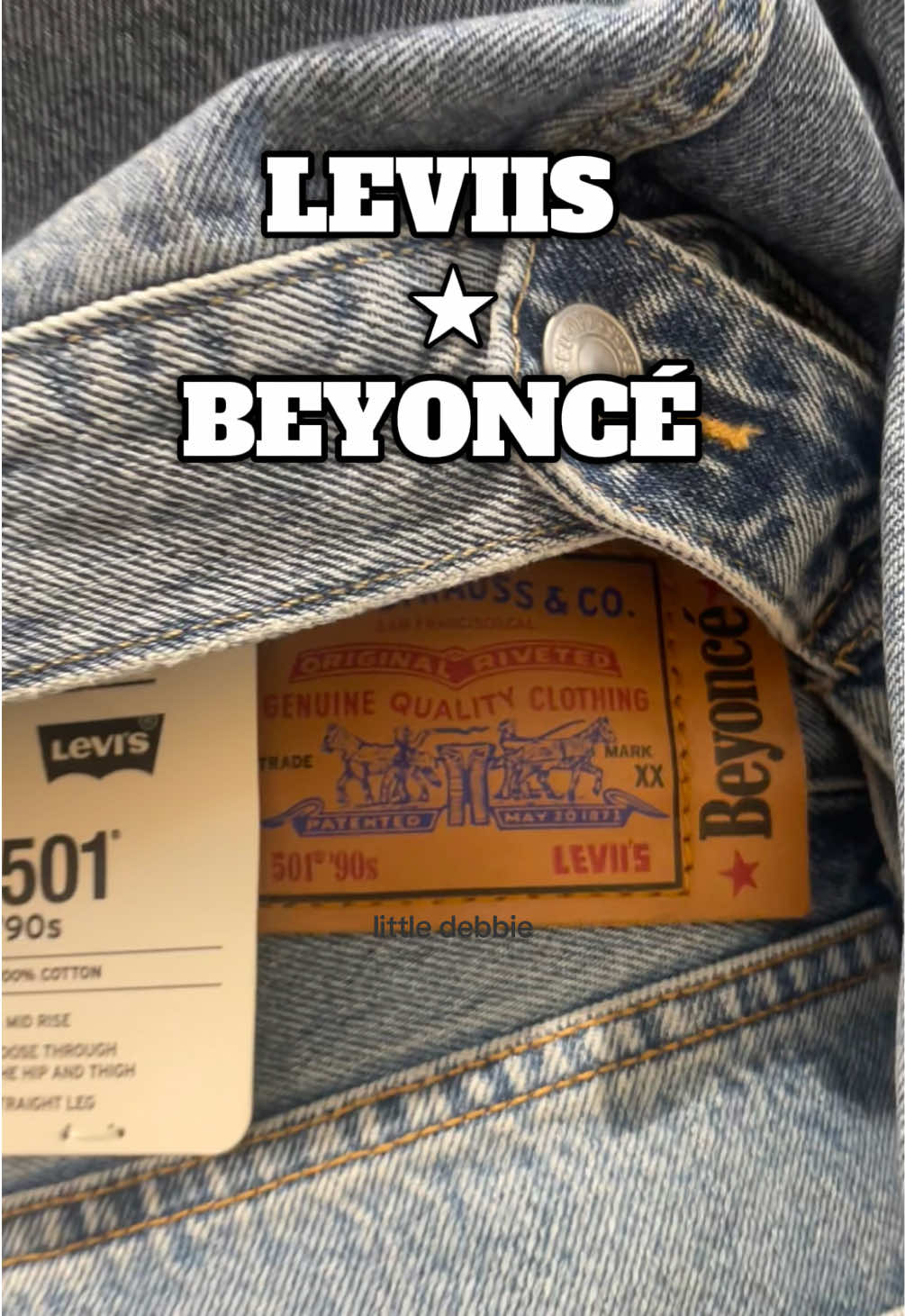 LEVIS x BEYONCÉ bedazzled denim & tag close-up! #beyonce #cowboycarter #levis 