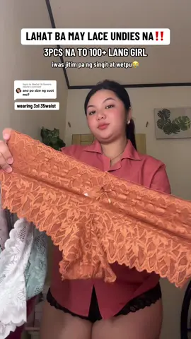 Replying to @Gladys Elli Romero Viloria maluwag pa po sakin yung 3xl mag true to size kayo since strachable na to #lacepanty #laceundies #laceunderwear #lacepantyset 