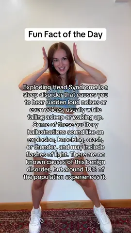 I have this!! usually when I'm falling asleep on the couch I'll hear a bang, a noisy crowd, or even voices saying something - it's so weird!  #explodingheadsyndrome #funfacts #funfact #funfactstoknow #funfactoftheday #sciencefacts 