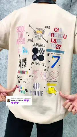 Replying to @litafunnell  This BTS full album shirt also meaningfull and beautifull too 💜💜💜 Can't wait their next album to fill in here 🥺 #bts #bts_official_bighit #army #btsarmy #bts2025 #btsconcert #btsfyp #btsalbum #butter #dynamite #loveyourself #btsshirt #btsmerch #borahae #ipurpleyou💜 #apobangpo💜 #trending 