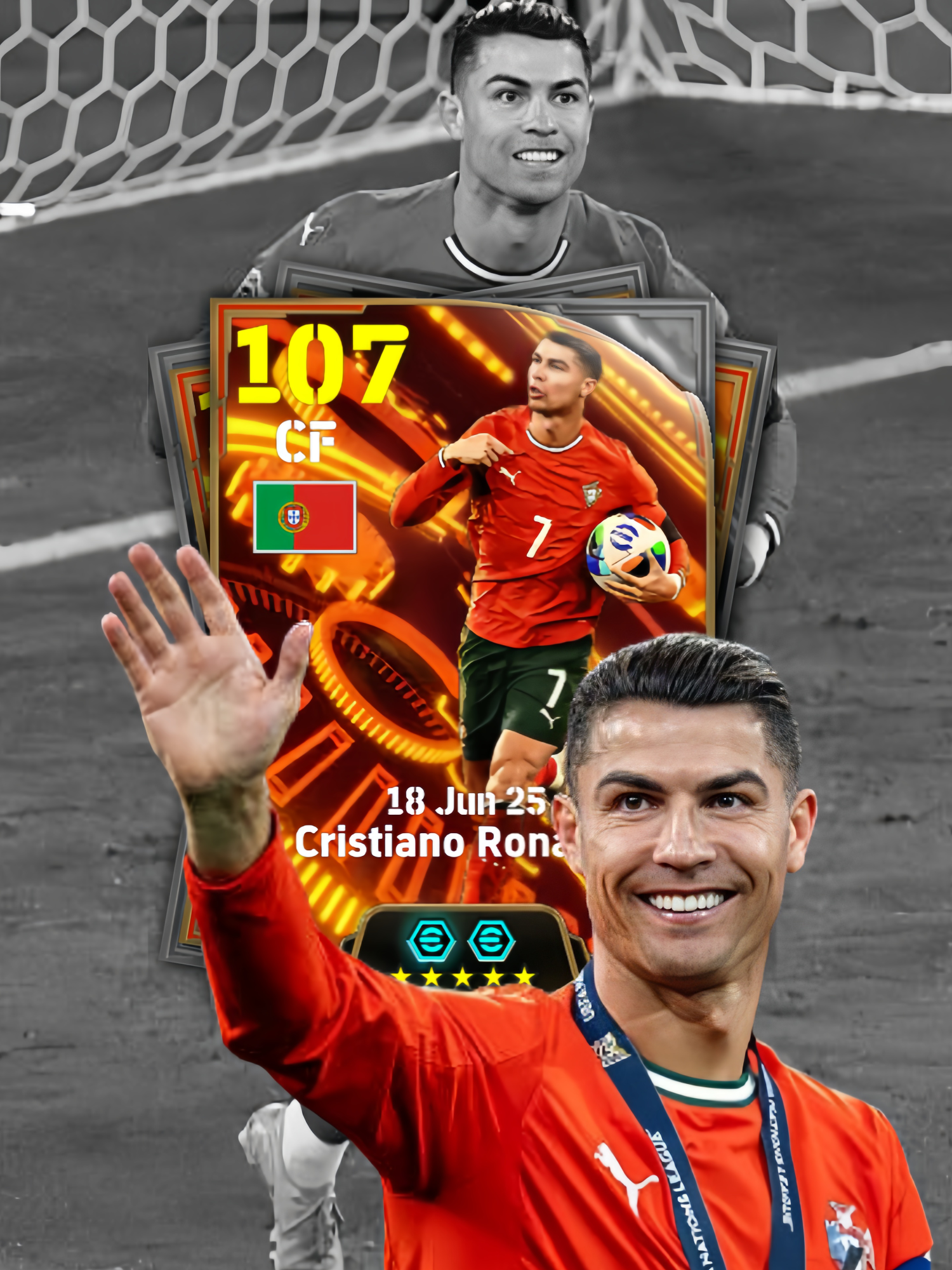 Cristiano Ronaldo Siuu👑😳Kapan keluarkan Card versi Madrid Konami 🙏🏻##jjsmoth120fps🔥 #cristianoronaldo ##konami #teccomunnty🇮🇩