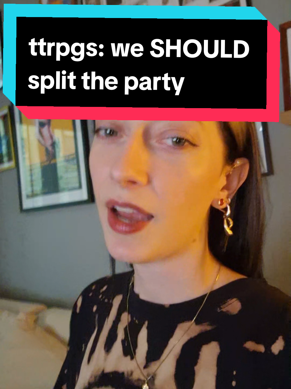 Splitting the party can be so much fun, and I think the player characters (especially of heroic games) should be able to go off and do things in pairs or alone. #ttrpg #ttrpgtok #dndtok  #dungeonmaster #gamemaster 