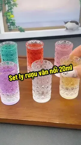 Set ly vân nổi 20ml thuỷ tinh #thuynhungdecor #yeubepnghiennha #batdia #lythuytinh #giadungthongminh #giadungtienich #cocthuytinh 