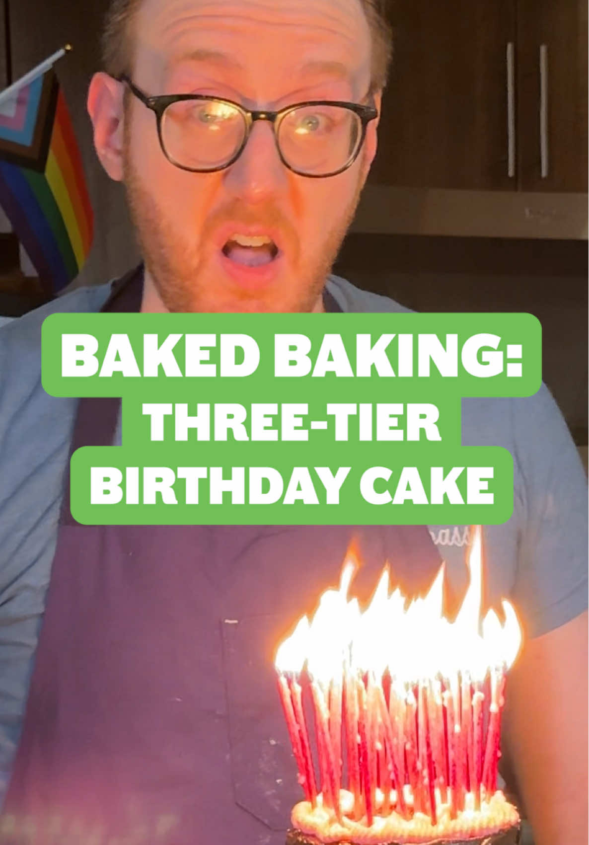 A BIRTHDAY BAKED BAKING 👨🏻‍🍳💨🎂🎉 - Celebrating my 35th birthday with a cake fit for a king obviously  Funfetti cake recipe from @Jenna | Butternut Bakery and chocolate frosting recipe from @King Arthur Baking  #funny #comedy #baking #baked #cake #birthday #Recipe