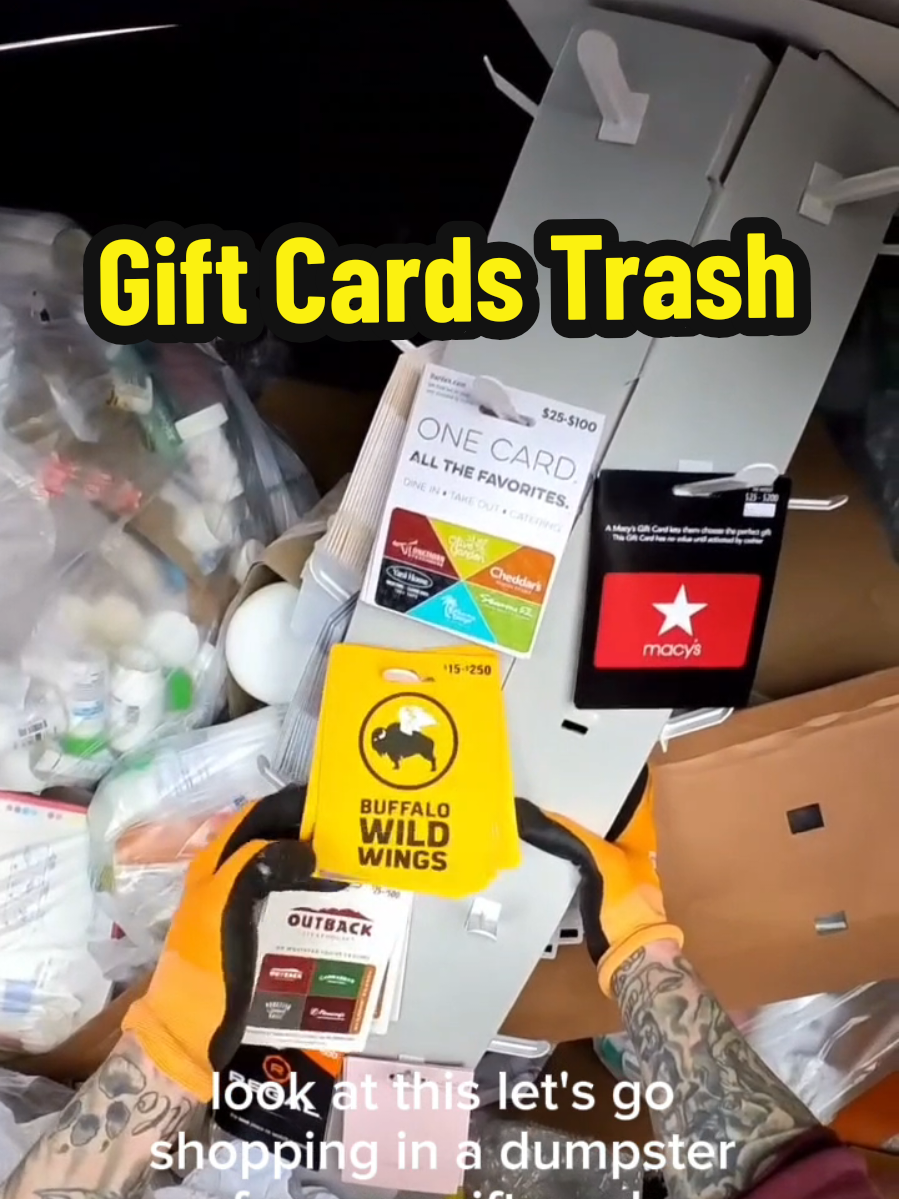 They threw pit the whole gift card display in the trash 🗑 😭!!  #dumpsterdiving #money #cash #Playstation #Xbox 