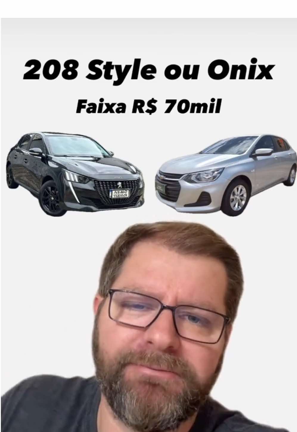 Comparativo entre Peugeot 208 Style e Onix LT, ambos com motor 1.0 aspirado e custando na faixa dos R$ 70 mil! Qual você escolheria? #lucasfaccina #instagram #tiktok #carros #208style #onix 