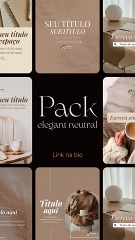 Menos bagunça, mais elegância no seu feed! Apresento o Pack Elegant Neutral: mais de 150 artes prontas, editáveis no Canva gratuito, com cores neutras e sofisticação atemporal. Ideal para empreendedoras que querem transmitir profissionalismo com leveza, mesmo sem saber design. Basta editar, postar e brilhar! Clique no link da bio e garanta o seu agora! #templatescanva #packpronto #designparainstagram #artesprontas #empreendedorismofeminino