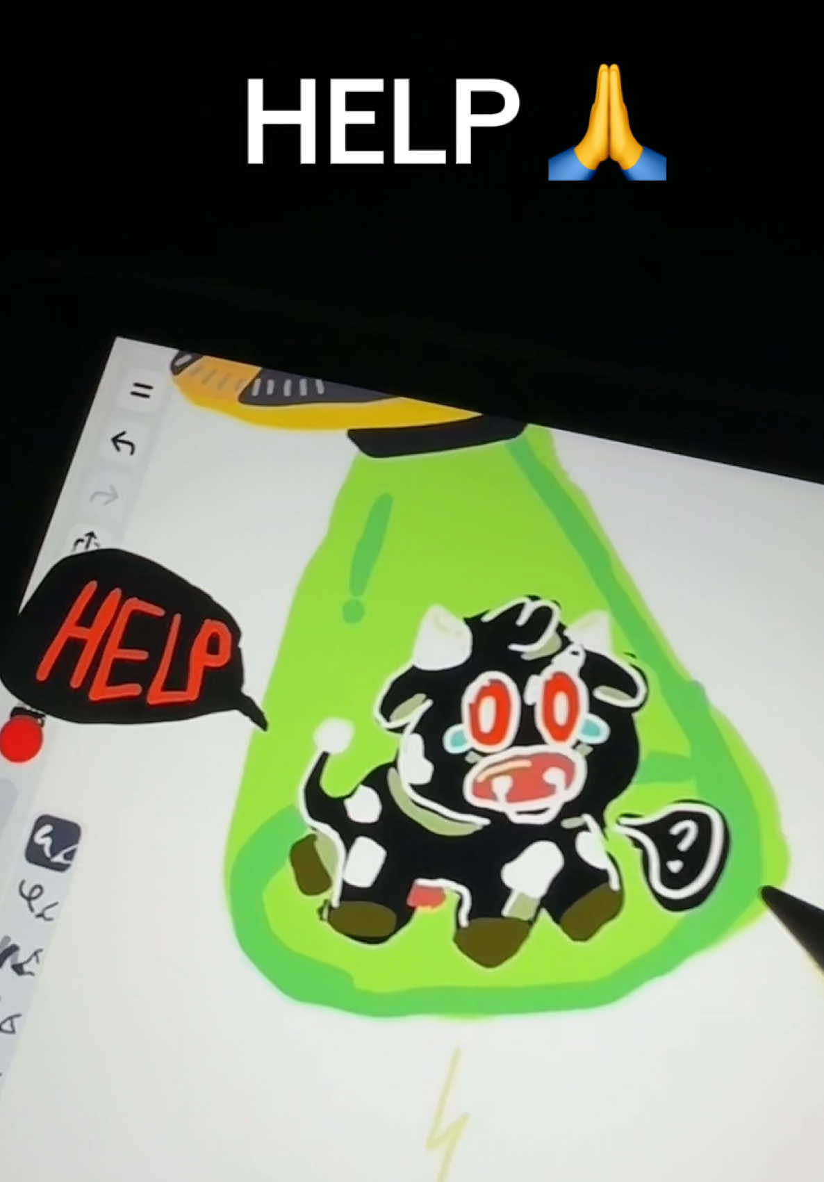 he said he’s vegetarian and then STOLE MY COW??? 🛸😭 #art #drawing #app #game #scarystories #ipad #multiplayer #scary