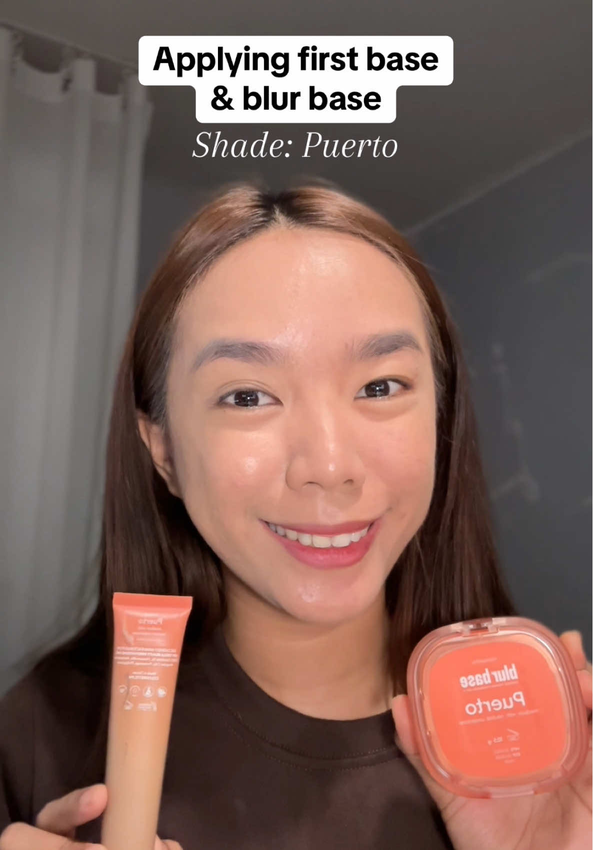 Replying to @︎Ley bago ako matulog upload ko na din. Ito na po ang side by side application ng first base skin tint and blur base powder foundation of @Colourette Cosmetics 💓 Nadamihan ko lang yung first base hahaha paubos na nga nadamihan pa pag apply 😆 blur base y’all! #blurbase #colourettecosmetics #firstbase 
