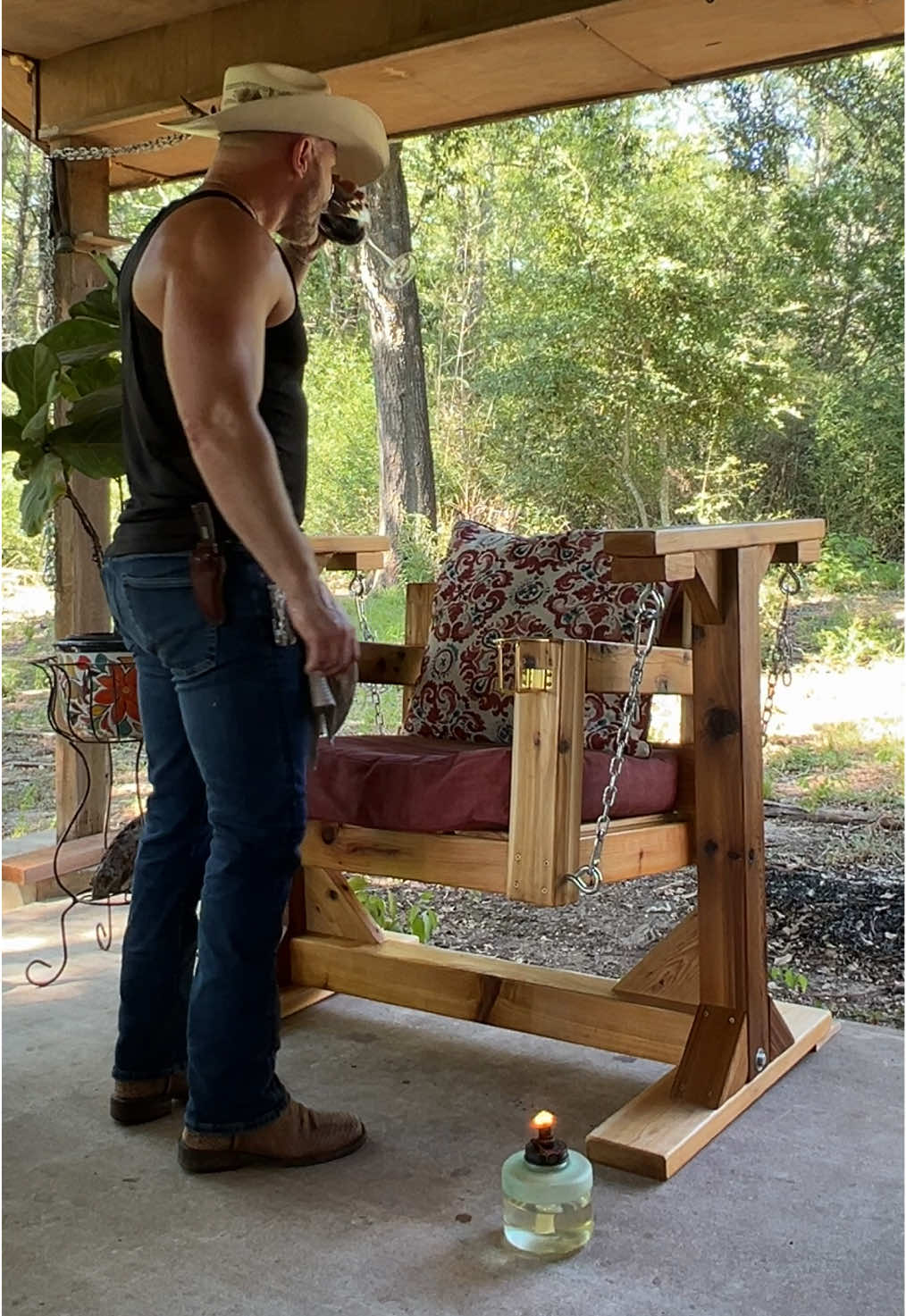 What do y’all think of this chair glider I built? I’m very pleased with how it turned out. I love the grain pattern and color of the wood I selected for this project. It’s all in the details! 🪵👌#fyp #woodworking #DIY #texas #customfurniture #countrylife 