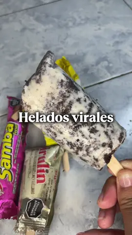 Helados virales🫠🤤 Mezcla  1 litro de leche entera  400ml de crema de leche 125gr de azúcar glass o normal  2 cucharadas de leche en polvo (opcional) Chucheria  Samba  Pirulin Oreo Dandy Palitos Y mucho amor 🫶🏼✨ #heladitos #helados #heladodeoreo #samba #dandy #palito #pirulin #dulcevenezolano #venezuelanfood #Receta 