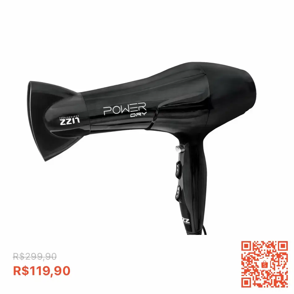 TA MUITOOO BARATOOO 😱😱 🛍️Secador Power Dry Bivolt (2000W) - Lizz professional de R$ 299,90 🔥 por R$ 119,90 🚨🚨 👉 Compre aqui:  https://s.shopee.com.br/7V5xQwVuMu ⏳ Promoção válida por tempo limitado.