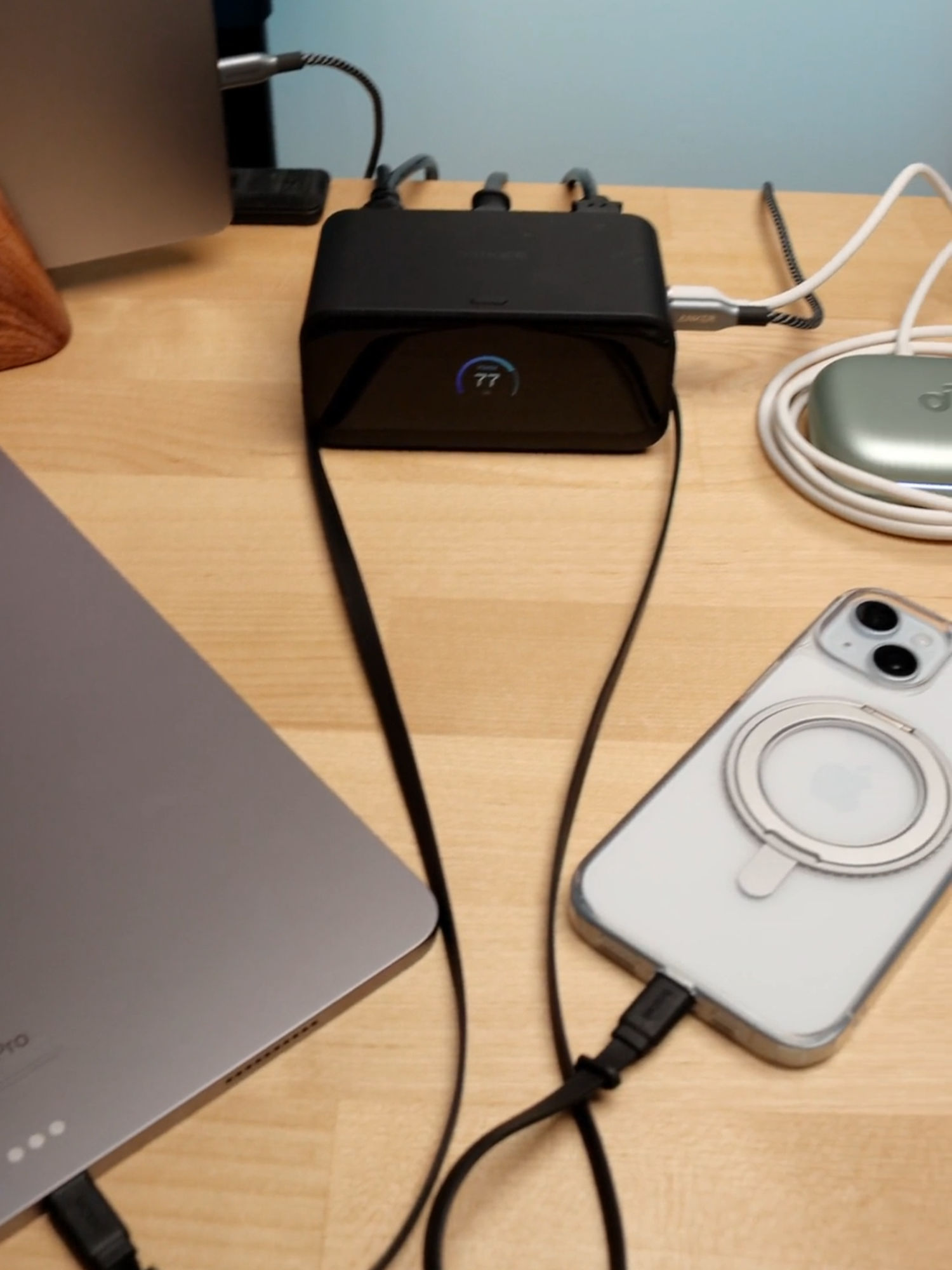 It's time for a desk cleanup.   ⚡ Anker Nano Charging Station⚡ ✅  100W Fast Charging Max  ✅ 7-in-1 Multi-Device Charging  ✅ 2.3 ft InstaCord Retractable Cable  ✅ Active Cooling  ✅ Smart Display   ⚡ Charge a 14” MacBook Pro (M4) 0-50% in 30 minutes   #anker #fastcharging #poweredbyanker