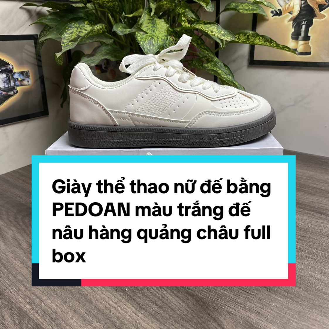 Giày thể thao nữ đế bằng PEDOAN màu trắng đế nâu hàng quảng châu full box  #giay #sneaker #giaythethao #giaythethaonu #giaynu #giaythoitrang #tiktok #xuhuong #amumu 