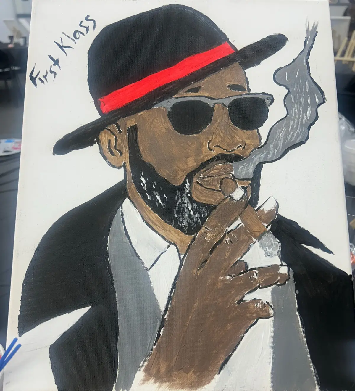 #sipandpaint #relaxyourmind #firstklass #baldwithbeard 