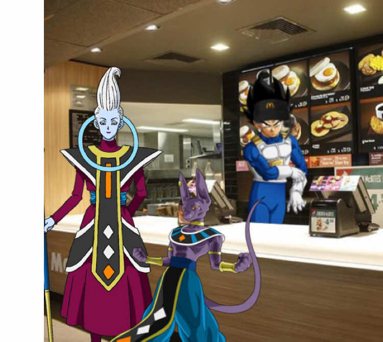 Beerus is way too picky at McDonald’s #dragonball #dbz #vegeta #mcdonalds #beerus 