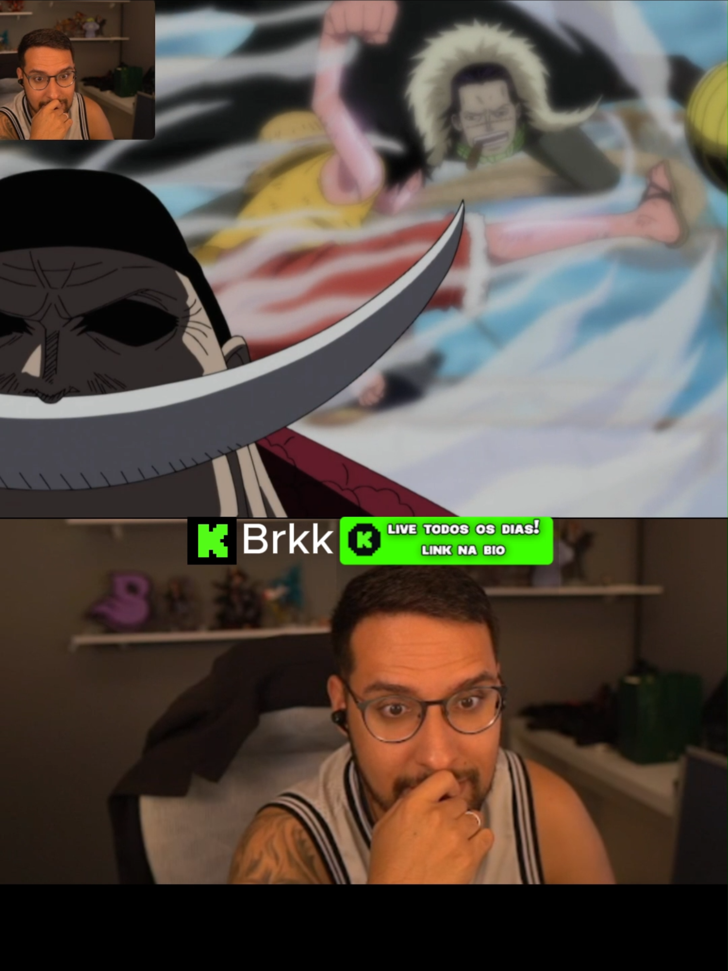 brkk assistindo one piece#brkklive #react #anime #onepiece #luffy #zoro #nami #usopp #robin #sanji #frank #brook #chopper #ace