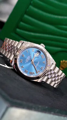 ‘126334’ fluted jubilee Datejust 41mm azzuro dial 🔵 In stock & available here at Watch The Time UK, for any information feel free to contact a member of the team 📞 Watch The Time UK are not affiliated with any of the brands we promote or sell on this platform. #datejust #rolexdatejust #rolex #datejust41 #azzuro 