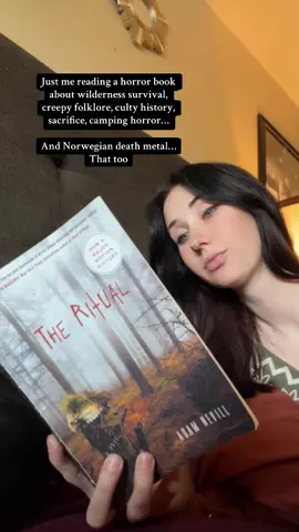 The book is The Ritual by Adam Nevill. This is a reread and I freaking love it. #reading #BookTok #booktoker #booktokers #booktoks #booktokfyp #booktokrecs #thrillerbooks #BookRecommendations #thrillerbookrec #thrillerbooktok #horrorbooks #suspensebooks #horror #horrortok #horrorbook #horrorbooktok #horrorbooktokfyp #horrorbooktokers #bookreview #bookreviews #horrorbookreviewers #horrorbookreviewer #adamnevill #theritualbook #scarybooks #creepybook #readingupdate 
