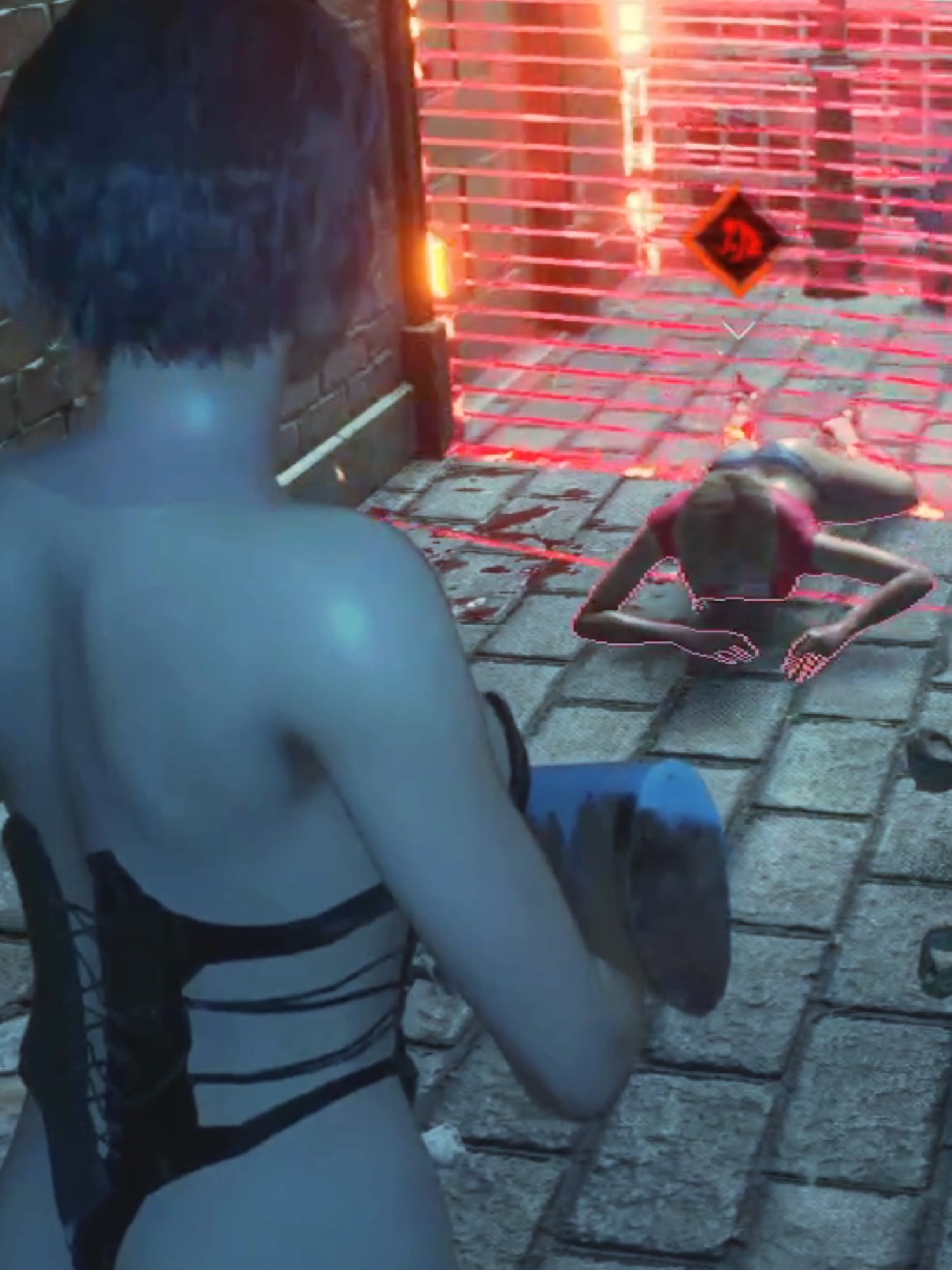 Jill Valentine to the rescue! 💥 January Van Sant needs emergency healing after getting trapped by the laser wall in Raccoon City! 🔫 #JillValentine #JanuaryVanSant #RaccoonCity #ResidentEvil #Gaming #LaserWall #DWall #OswellSpencer#REresistance