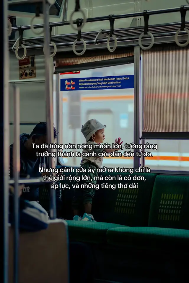 Ta đã từng nôn nóng muốn lớn, tưởng rằng trưởng thành là cánh cửa dẫn đến tự do. Nhưng cánh cửa ấy mở ra không chỉ là  thế giới rộng lớn, mà còn là cô đơn,  áp lực, và những tiếng thở dài #stt_buồn_tâm_trạng #cuocsong #xuhướng 