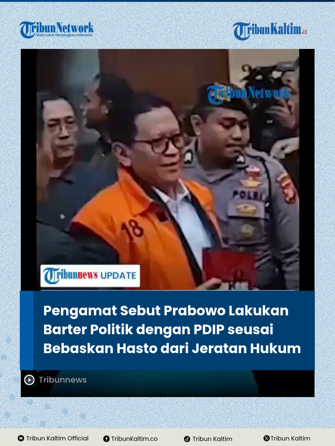 Pembebasan Sekjen PDIP Hasto Kristiyanto yang dilakukan oleh Presiden Prabowo Subianto dinilai ada maksud dan tujuan tertentu.  Pengamat politik Dedi Kurnia Syah menduga ada barter politik dibalik pemberian amnesti Prabowo ke Hasto.  Menurut Dedi, berdasarkan jalannya persidangan dan vonis pengadilan, Hasto memang terbukti bersalah. #AmnestiHasto #PrabowoSubianto #BarterPolitik #HastoKristiyanto #PolitikIndonesia #TribunKaltim