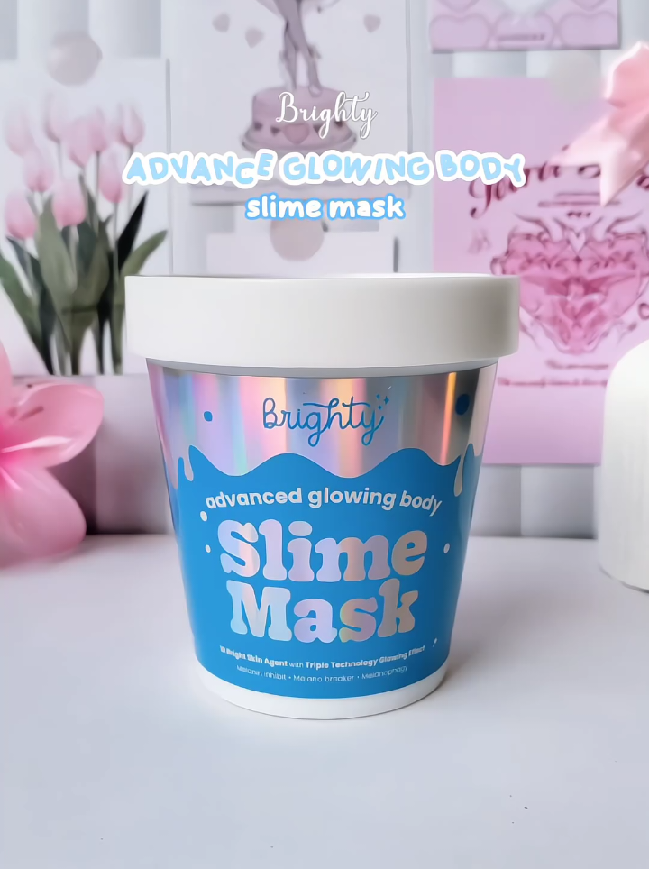teksturnya kaya slime bnget😭✨#brighty #brightyindonesia #slimemask #bodymask #maskerbadan #masker #bodymaskviral #glowing #body #fyp #fypシ 