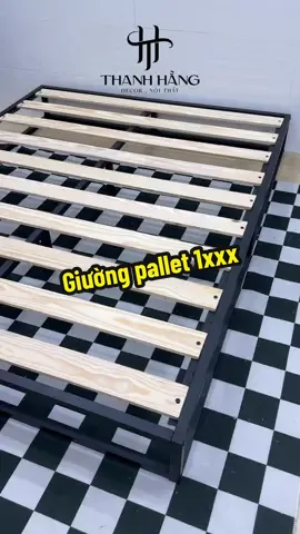 Giường pallet lắp ráp nan gỗ thông mỹ 1xxx @Thanh Hằng Decor #giuongpallet #giuonglaprap #giuongkeodeo #decorphongngu #xuhuong 