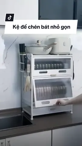 Kệ để chén bát đa năng 2 tầng có nắp đậy gọn gàng và tiện lợi #giadungmenhim #giadungtienich #giadungtienloi #kedechenbat  