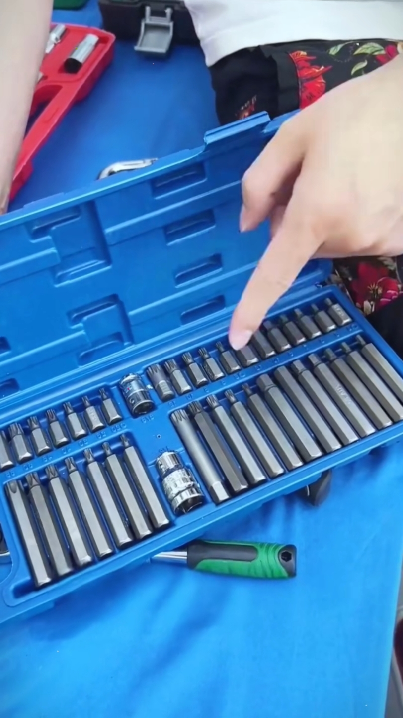 Pemacu Bit Spline Hex Torx , Peralatan Alat , 40Pcs , Warna Rawak , Sesuai untuk Perkhidmatan Pembaikan Pemacu Nat DIY#40 pasang bintang # Efisienable tools # alat lima emas #fyp #foryou #tiktokshop #goodthing 