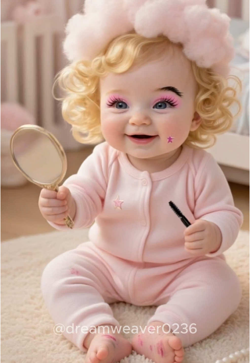 Cute baby doing makeup 🥰#cutebaby #cute #babylove #babymakeup #beautymakeup #funnybaby #funnymoments #fyp #ai 