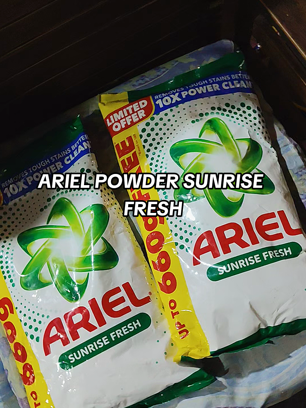 Ariel Powder Sunrise Fresh 4020g with up to 660g free #arielpowder #arielpowderdetergent #arielsunrisefresh #powderdetergent #proctorandgambleproducts #homecareproducts 