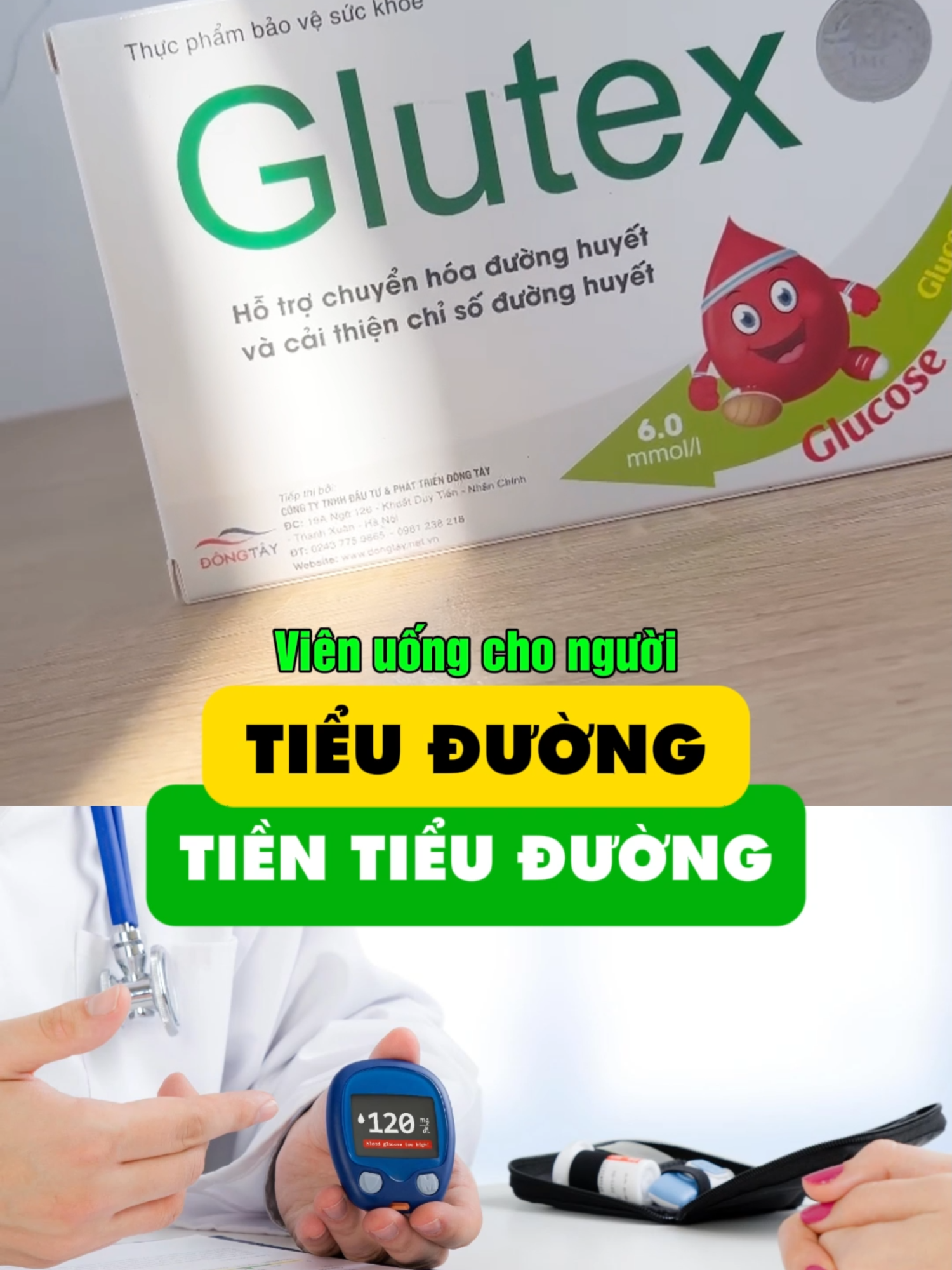 Viên uống cho người tiểu đường, tiền tiểu đường #tieuduong #daithaoduong #tientieuduong #duonghuyetcao #giamduonghuyet #tebichantay #bienchungtieuduong #glutex