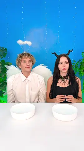 Angel vs Demon 😇😈 Ice Cream Inside Cotton Candy🍦#jozy #tiktok #foryou #viral #foryou 