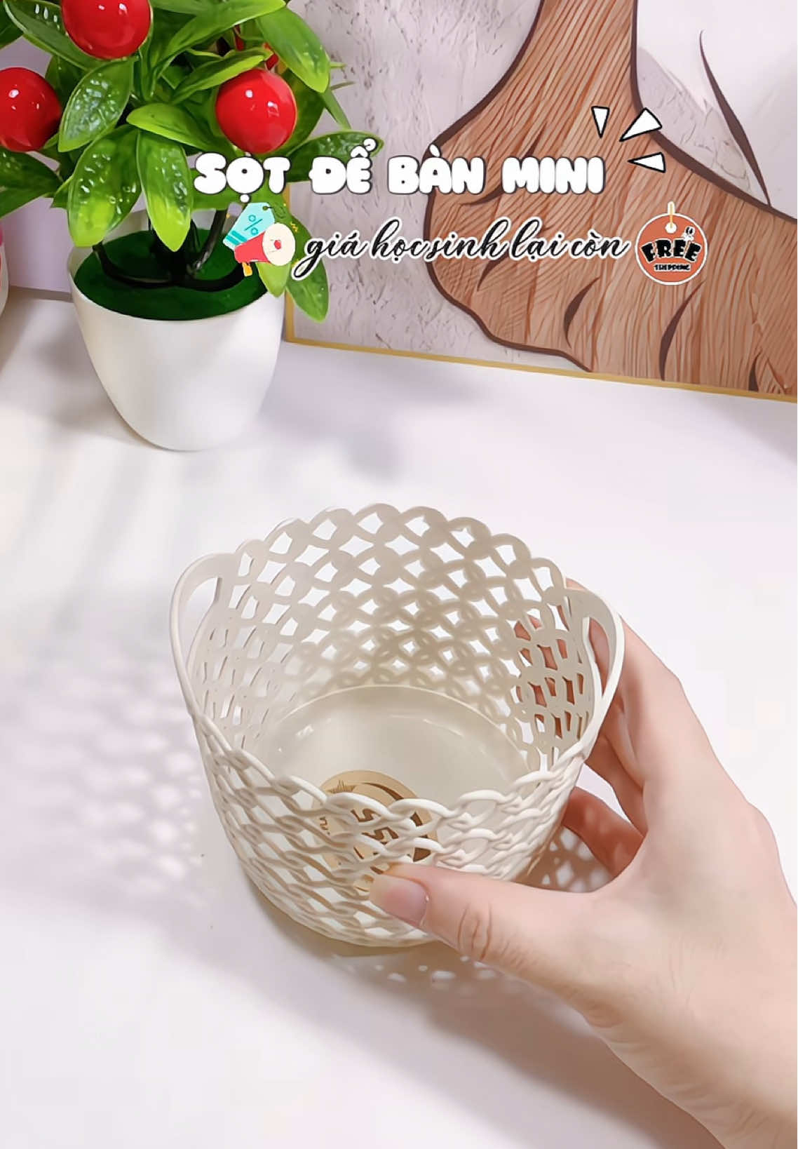 Sọt để bàn mini đa năng tiện quá nè mn! #giadung #reviewtienich #sotmini #sotrac #sotdanang @GoldReview 
