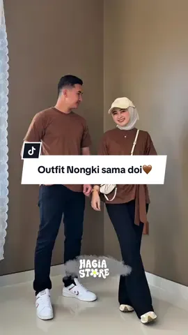 Jatuh cinta sama warna toffe🤎#hagiastore #kaoscouple #bajupasangan #blousetalisamping #blousecoklat #setcouple 