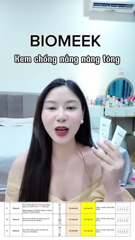 Kem chống nắng phổ rộng nâng tông đẹp nha mí bà#biomeek #biomeekvietnam #kemchongnangnangtone #kemchongnangphorong 