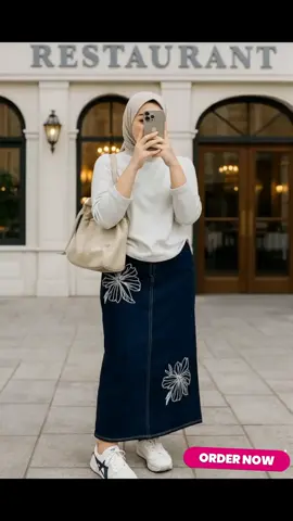 ERZA ROK JEANS BUNGA SKIRT SPAN #beliditiktokshop#keranjangkuning#affiliatemarketing#fyp 