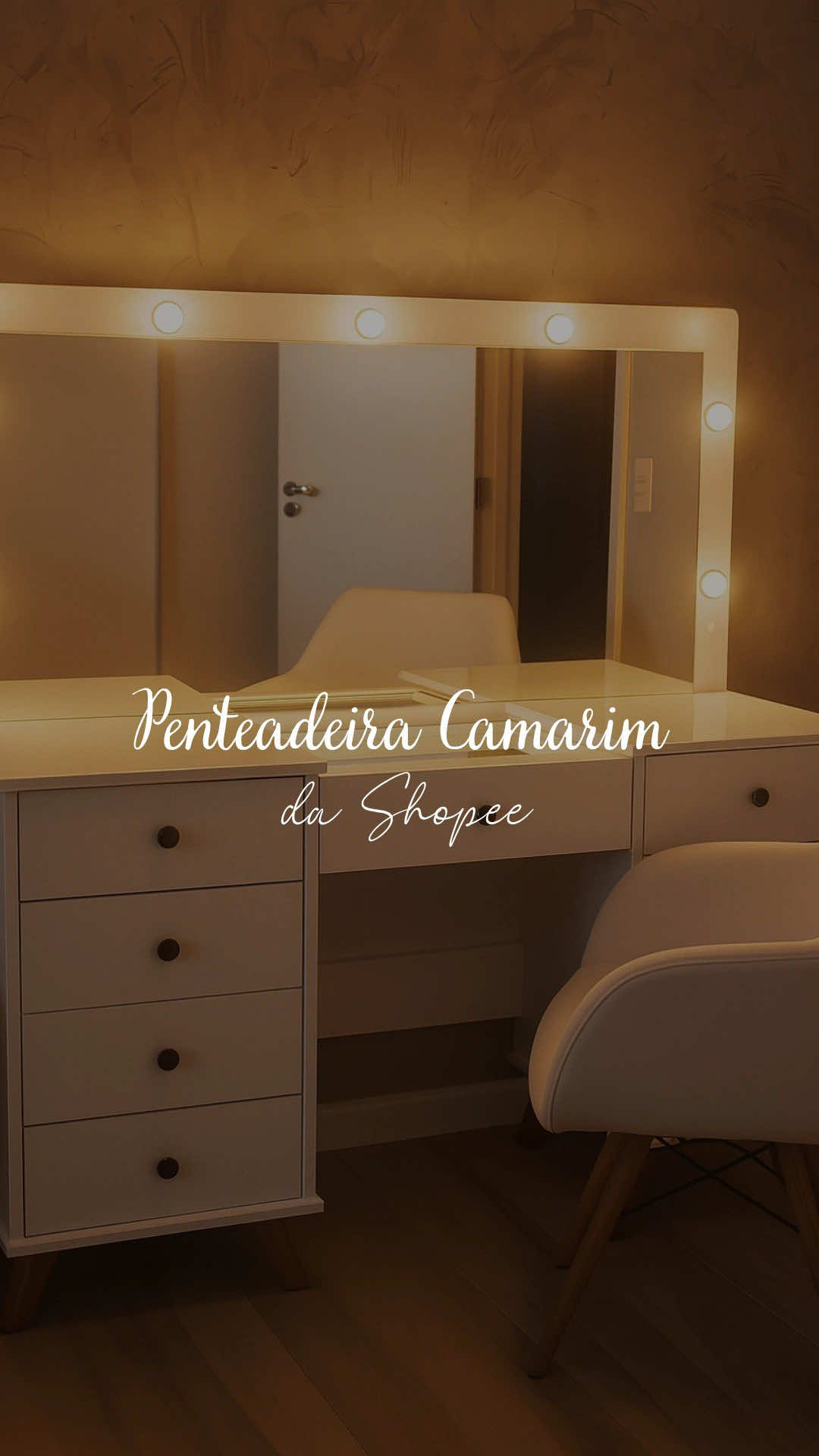 Penteadeira Camarim Mila Branco – Luapa Móveis #penteadeira #shopee  Link no perfil 